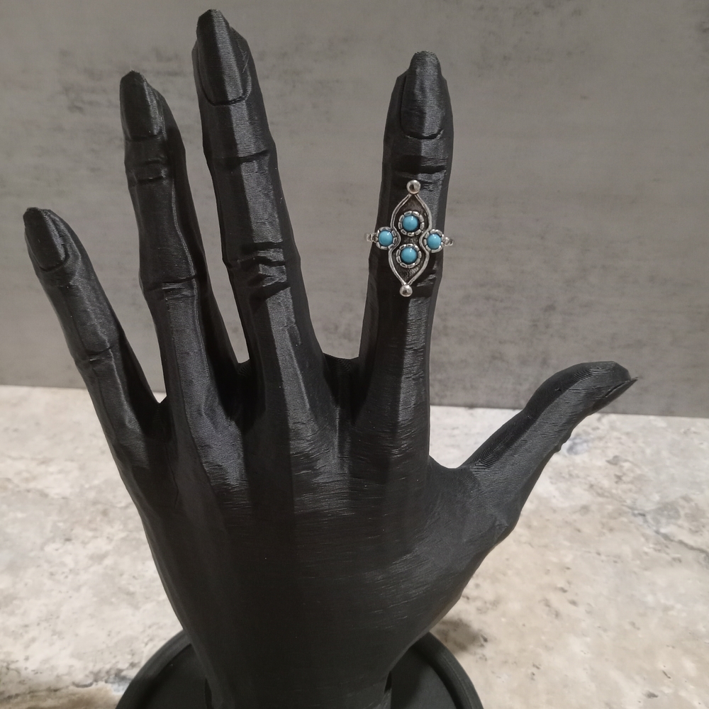 Silver and Blue Stone Ring Size 5